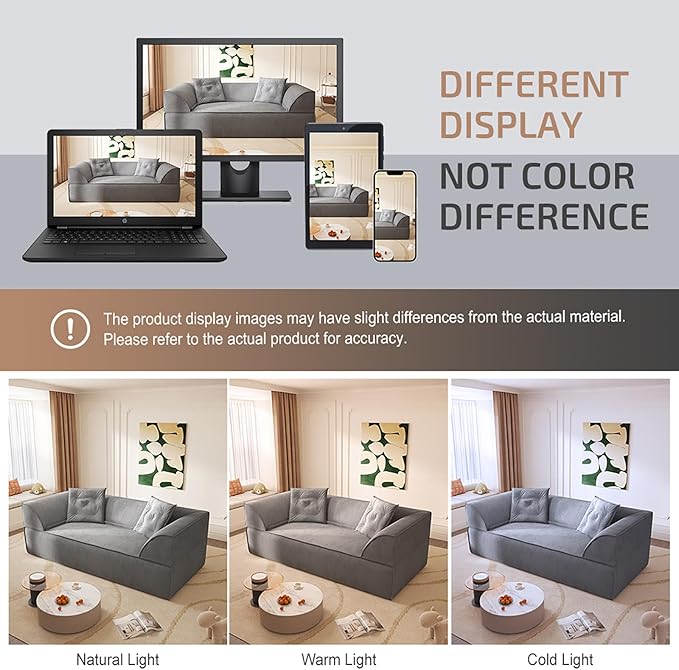3-in-1 Convertible Sofa Bed 3-seater Boneless Futon Couch with Adjustable Backrest and Armrests Chenille Chaise Lounge Sofa with Pillows Floor Sleeper Loveseat for Living Room Reading Room Grey