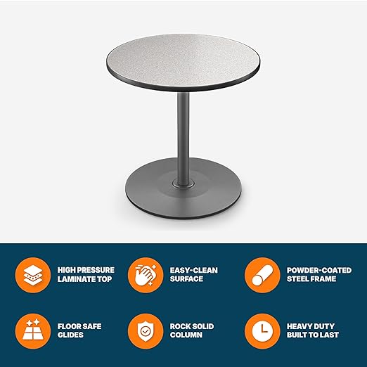 OEF Furnishings OEFCTG13636RCGY Premium Commercial-Grade Restaurant and Breakroom Cafe Table (Round 36 in Diameter 36 in Counter Height Round-Base Gray Frame Gray Nebula Laminate)