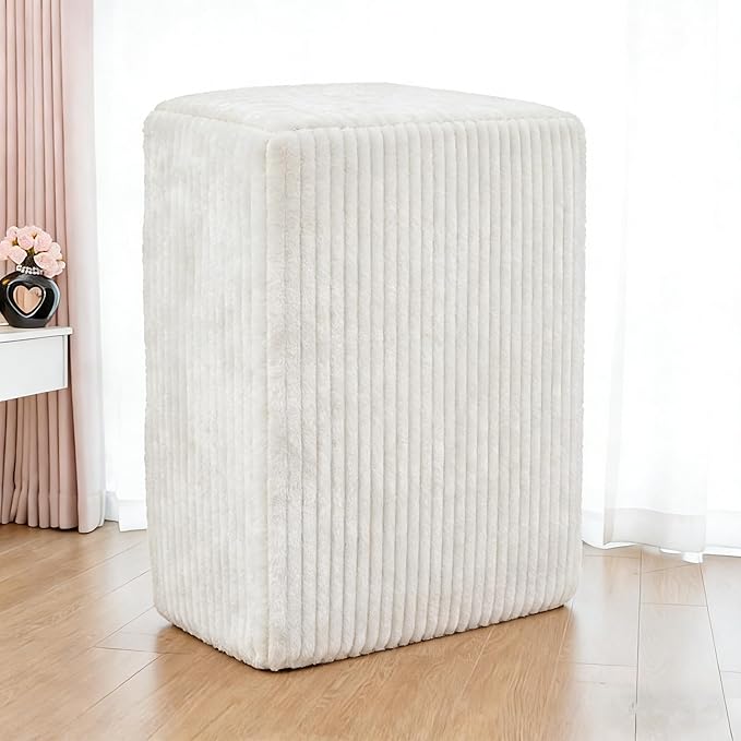 37.4 Plush Corduroy Ottoman Upholstered Cloud Ottoman for Boneless Couch in a Box Modular Sectional Couches for Living Room Compressed Memory Foam No Assembly Require White