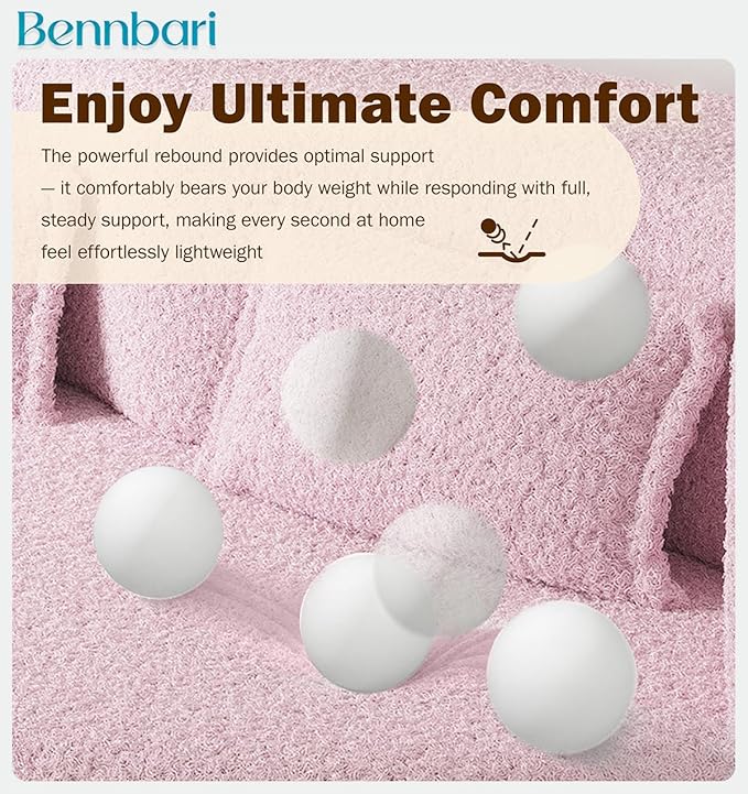 2 in 1 Convertible Sleeper Sofa Bed 15 Thick Twin Size Folding Floor Couch with 2 Pillows Teddy Fabric Foam-Filled Futon Loveseat for Living Room Guest Use Office &amp Apartment (Pink)