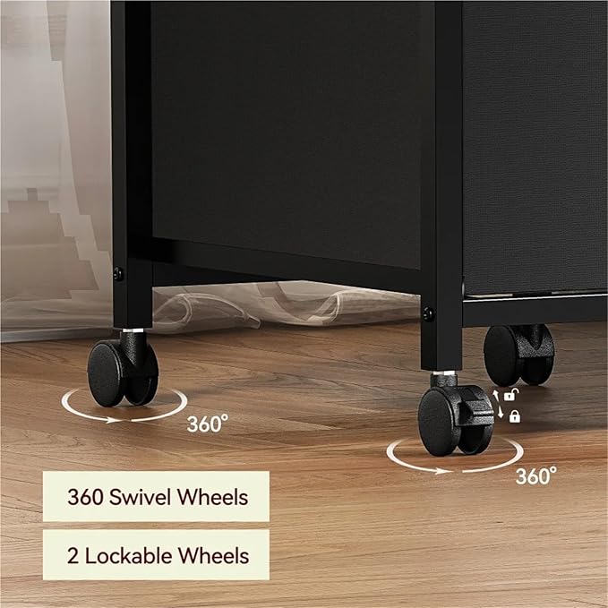 Mobile File Cabinet 3 Drawer Metal Filing Cabinet with Lock Mobile Under Desk Storage for Home Office Fully Assembled