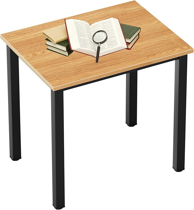 Need Small Computer Desk 31.5 inches Rectangular Sturdy Writing Desk for Small Spaces Teens Study Table Laptop TableTeak &amp Black