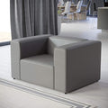 Modway Mingle Vegan Leather Lounge Armchair in Gray
