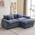 86 Modular Sectional Sofa Comfy Cloud Couch Sectional Sofa with Ottoman Chenille Sofa Sleeper Deep Seat Sofa with Throw Pillows for Living Room (Blue 86- L Shape)