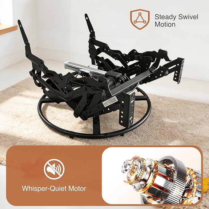 Kidirect Power Swivel Rocker Recliner 360° Swivel Recliner Chairs for Nursery Pu Leather Power Recliner Chair with USB Port and Side Pocket Electric Glider Rocking Chair for Living Room