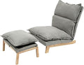 Single Lazy Leisure Chair Adjustable Recliner Balcony Reclining Japanese Tatami Chair with Ottoman Floor Seating Lounge Chair with Backrest and Footrest Upholstered Chair for Living Bedroom (Grey)