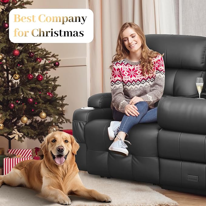 Recliner Sofa Massage Reclining Sofa 3 Seater Sets Heavy Weight Capacity RV Loveseat Couch Clearance with Flip Back Console Storage Cup Holders Wall Hugger Reclining Couch for Living Room