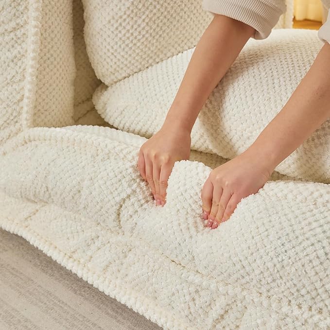 Foldable Lazy Sofa Bed Polyester Upholstered Human Dog Bed for Adults and Pets with 5 Adjustable Backrest Positions and 2 Soft Cushions for Living Room Bedroom Beige | Breathable Materials