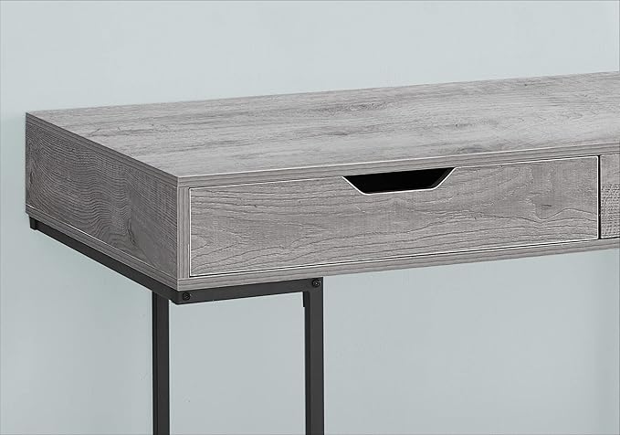 Computer Desk Home Office Laptop Storage Drawers 48 l Work Grey Laminate Black Metal Contemporary Modern QS677