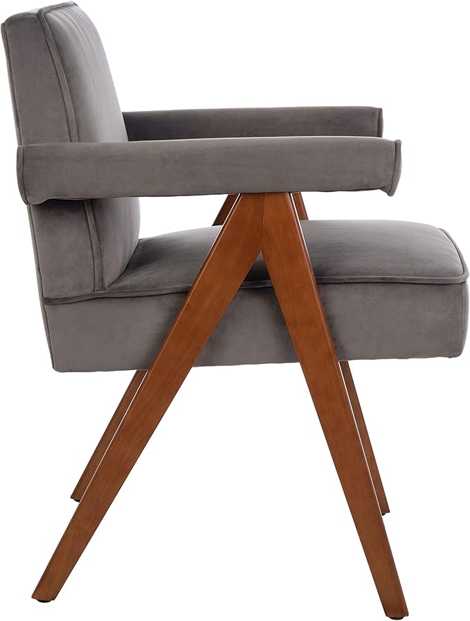 Safavieh Home Collection Suri Navy and Walnut Mid-Century Arm Chair