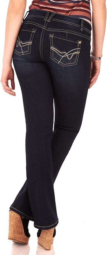 WallFlower Luscious Curvy Bootcut Jeans for Women Mid-Rise Insta Stretch Denim Size-Inclusive Juniors Jeans