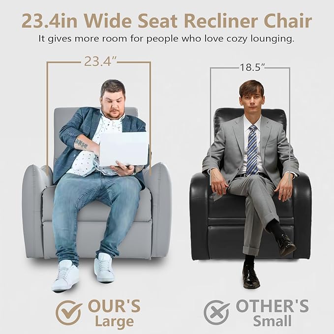 cinkehome Wall Hugger Power Recliners for Small Spaces Electric Recliners with USB Modern RV Recliner Chair for Living Room Apartment Grey