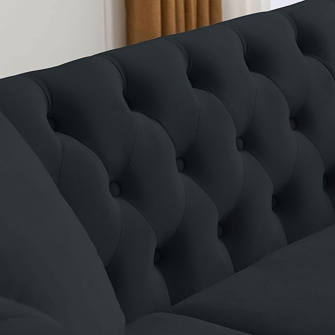 Oversized Velvet Loveseat 80 Inch Sectional CouchLuxury 3 Seater Deep Couch with NailheadUpholstered Sofa for Living Room Bedroom Apartment