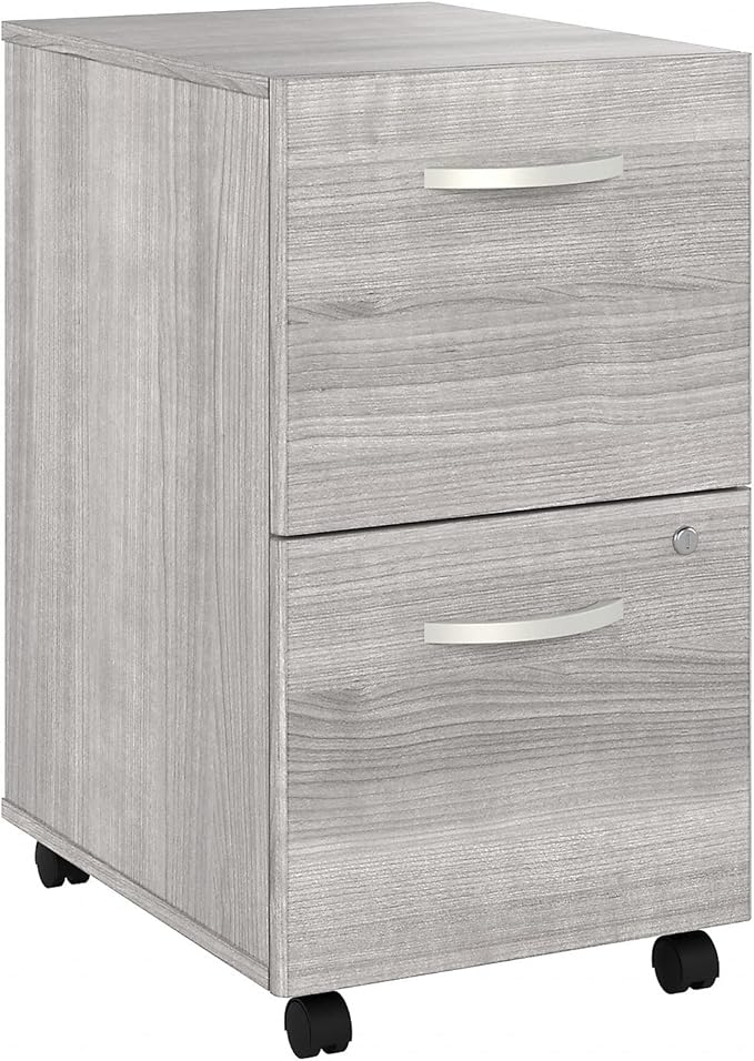 Bush Business Furniture Studio A 2 Drawer Mobile File Cabinet in Platinum Gray - Assembled