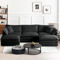 SoarFlash Chenille Sectional Sofa Comfy L Shaped Modular Coush Sofa with Ottoman Modern 3 Seat Couch Deep Seat Sofa Set for Living RoomGrey