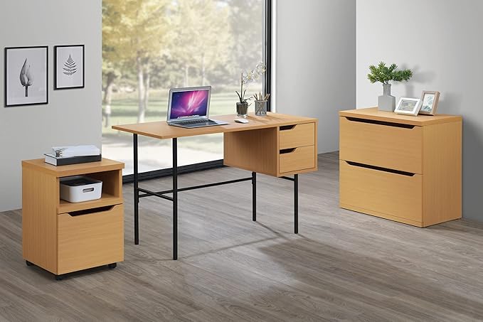 OSP Home Furnishings Denmark Writing Desk with Lockdowel Fastening System Natural
