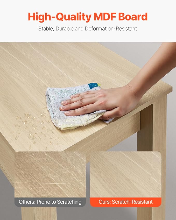 VEVOR Small Desk with Drawers Wooden Table for Home Office Small Computer Desk with Storage Vanity Desk with Drawers Study Table for Adults/Students for Drawing Reading Writing Light Wood