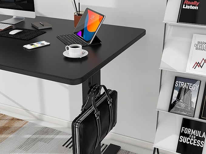 Whole Piece Standing Desk with Wheels Adjustable Height- Mobile Stand up Desk with Lockable Casters Portable Sit Stand Desks Electric for Home &amp Office Workstation