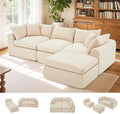 AVAWING 113 Modular Sectional Sofa Modern L Shaped Cloud Couch with Deep Seat &amp Ottoman Comfy Soft Boneless Sofa with Chaise Futon Sofa Bed for Living Room &amp Bedroom No Assembly Needed (Be
