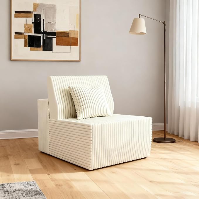 Boneless Couch Cloud Modular Sectional Sofa with L-Shape Chaise Modern Upholstered Couches for Living Room Bedroom No Assembly Required (Beige 31.5)