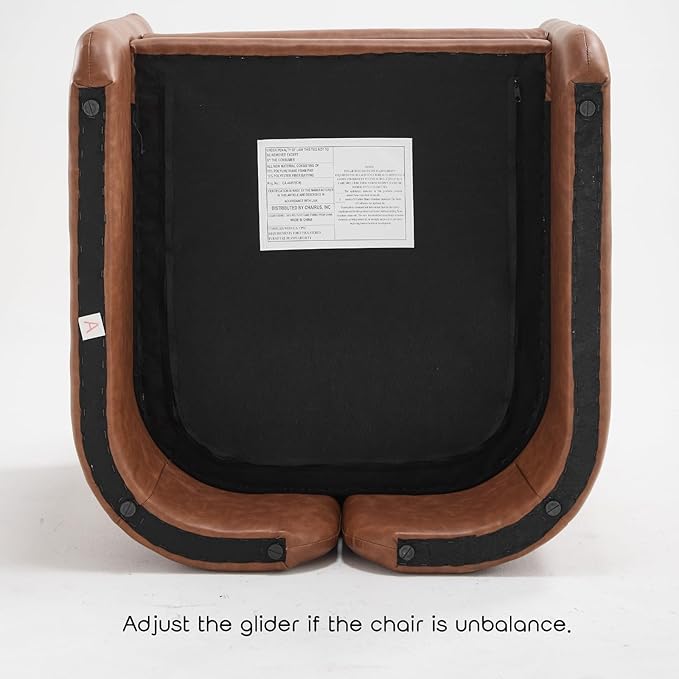 Modern Accent Barrel Chair Single Sofa Chair with Removable Back Pillow Comfy Pu Leather Upholstered Reading Accent Chair Lounge Armchair for Bedroom Living Room Brown