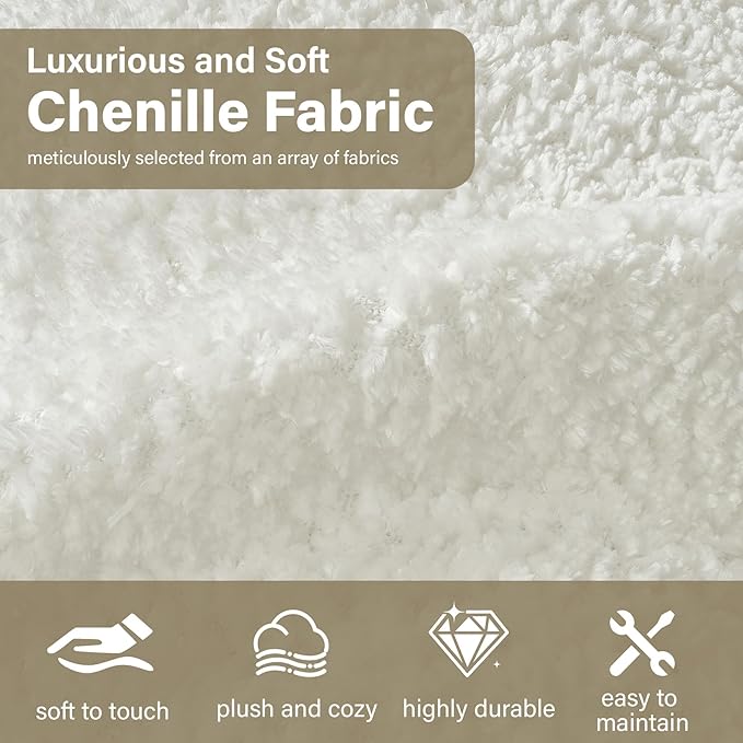Boucle Sofa Couch 87.3 Modern Tufted Upholstered Teddy 3 Seater Sofa with 4 Pillows Sherpa Deep Seat Cloud Couch Comfy Loveseat Oversized Sofas for Living Room Apartment Beige White