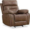 Leather Recliner Chair Manual Sofa Rocker for Adults with Overstuffed Arm for Living Room Bedroom Home Theater Seating