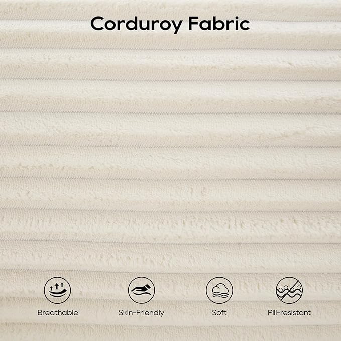 70.87 W Memory Foam Cloud Loveseat Sofa 2 in 1 Convertible Folding Couch Bed No Assembly Compressed Corduroy Floor Lounge Sofa for Apartment Office Bedroom Living Room Small Spaces