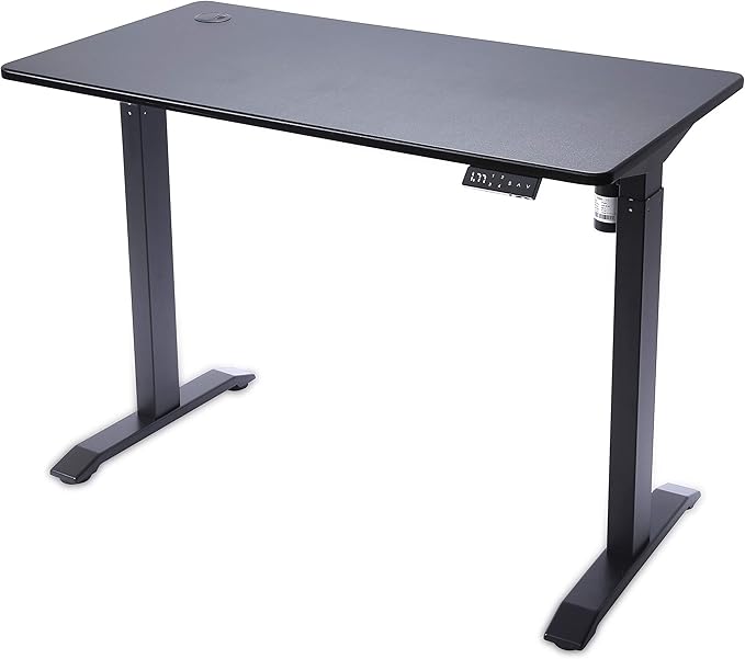 UNICOO Electric Height Adjustable Standing Desk Electric Standing Workstation Sit Stand Home Office Desk Gaming Table Whole-Piece Desktop Board 48 * 24 in (KT1001-BB)