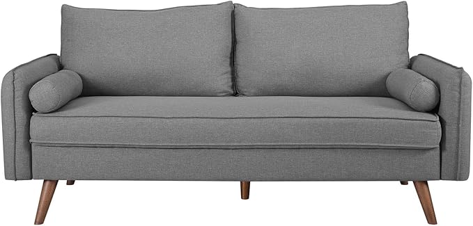 Modway Revive Contemporary Modern Fabric Upholstered Sofa In Light Gray