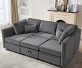 asunflower Modular Sectional Sleeper Sofa with Seats Storage Velvet Modular Sofa Couch with Reclining Arm and Back 6 Seater Storage Couches for Living RoomRemovable CoversPillows