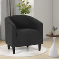 MoNiBloom Accent Barrel Chair Boucle Fabric Accent Chair Modern Sherpa Elegant Armchair with Cozy Soft Padded 300lbs Capacity Compact Sofa Chair for Living Room Bedroom Office Black