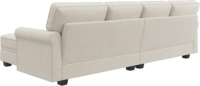 HONBAY Convertible Sectional Sofa with Storage U Shaped Sectional Couch with Reversible Chaise Small Sectional Couches for Living RoomBeige