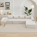 155 Modular Sectional Sofa L-Shaped Cloud Couch with Extra Long Chaise Lounge Oversized Chenille Boneless Sofa Set for Living Room Comfy Floor Seating No Assembly Required