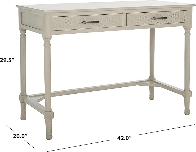 SAFAVIEH Home Collection Mckinlee Taupe 2-Drawer Computer Table Office Desk