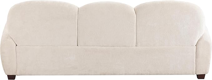 Christopher Knight Home Perla Modern Fabric Upholstered 3 Seater Sofa Couch with Pillow Wooden Home Sofa Living Room Comfy Cloud Couch for Bedroom Apartment Home Office Light Beige