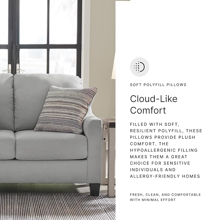 Signature Design by Ashley Adlai Casual Loveseat with 2 Toss Pillows Light Gray