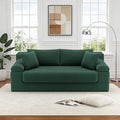 Folding Convertible Sofa Bed 78 Inch Corduroy Boneless Cloud Couch Futon Compressed Pull Out Loveseat Sleeper Bed Foldable Floor Mattress Sofa for Living Room Bedroom Green