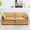 78 Loveseat Sofa for Living Room Modern 2 Seater Corduroy Sofa Couch for Bedroom OfficeYellow