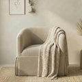 Swivel Accent Chair 360 Degree Performance Fabric Armchair Modern Barrel Chairs Armchair for Living Room Bedroom Home and OfficeTaupe