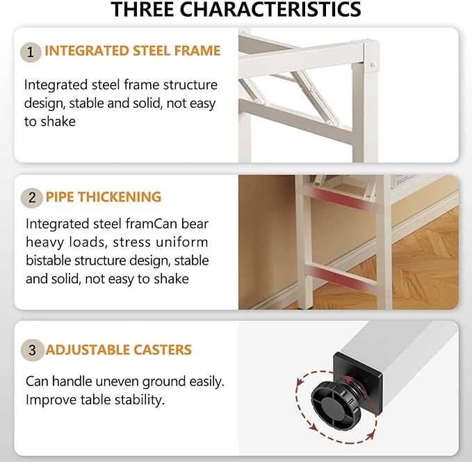 39.4 Inch Folding TableSquare Folding Desks for Small SpaceSmall Foldable Desk No AssemblyRustic Brown.