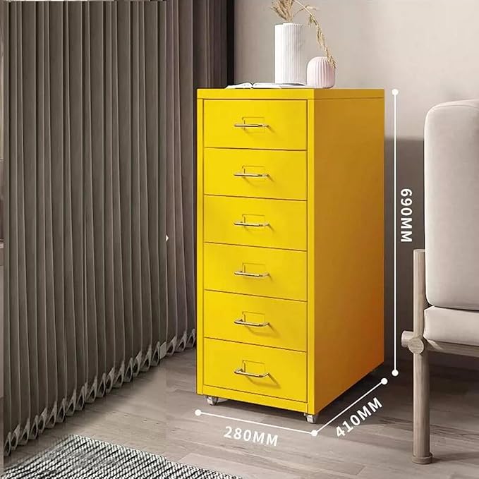 File Cabinet Multi-Layer Tin Cabinet A4 Folder Small Cabinet Classification File Cabinet Filing Cabinet Office Drawer Cabinet (Color : Yellow)