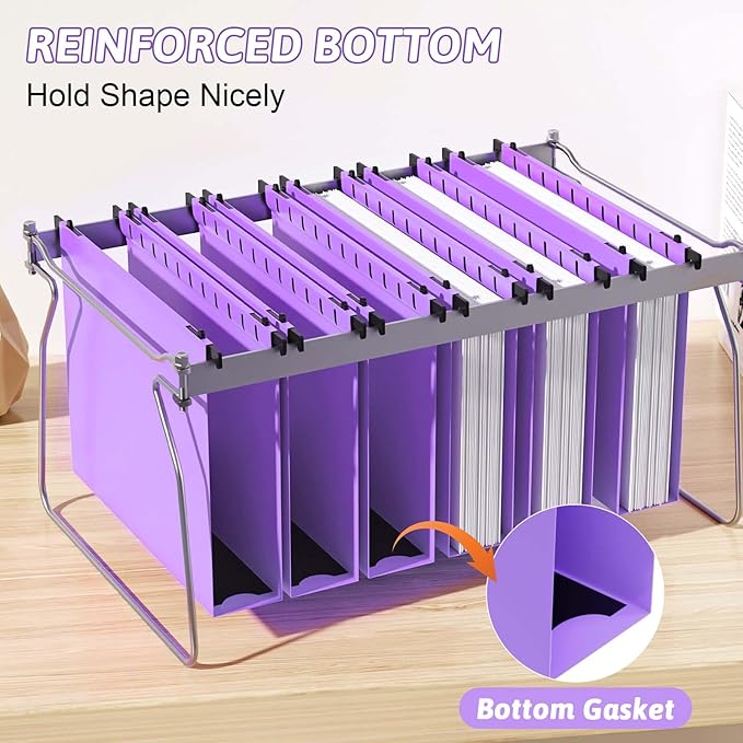 Extra Capacity Plastic Hanging File Folder Letter Size12 Pack Reinforced Hang Folders with Heavy Duty 2 Inch ExpansionDurable Hanging Organizer Designed for Bulky Files Medical Charts