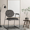 Sophia &amp William Living Room Chairs 18 Velvet Accent Chair Metal Armchairs Vanity Chair Leisure Chair Middle Back Reception Chair for Livining Room Bedroom Metal Leg Detachable Armrest Dark Grey