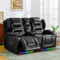 Loveseat Power Recliner Sofa Couch Electric Reclining Sofa Chair for Living Room with Multi-Function Console/Cup Holders/LED Ambient Light