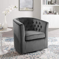 Modway Prospect Tufted Performance Velvet Swivel Armchair Charcoal 28D x 30W x 30H in