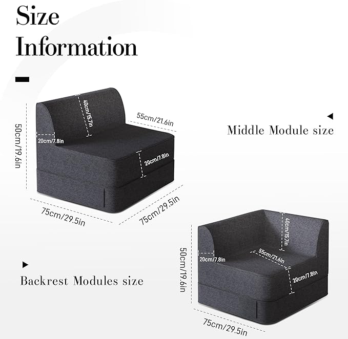 Daneey Corner Seat Module for Modular Sectional Sofa Customizable Sectional Sofa Couch