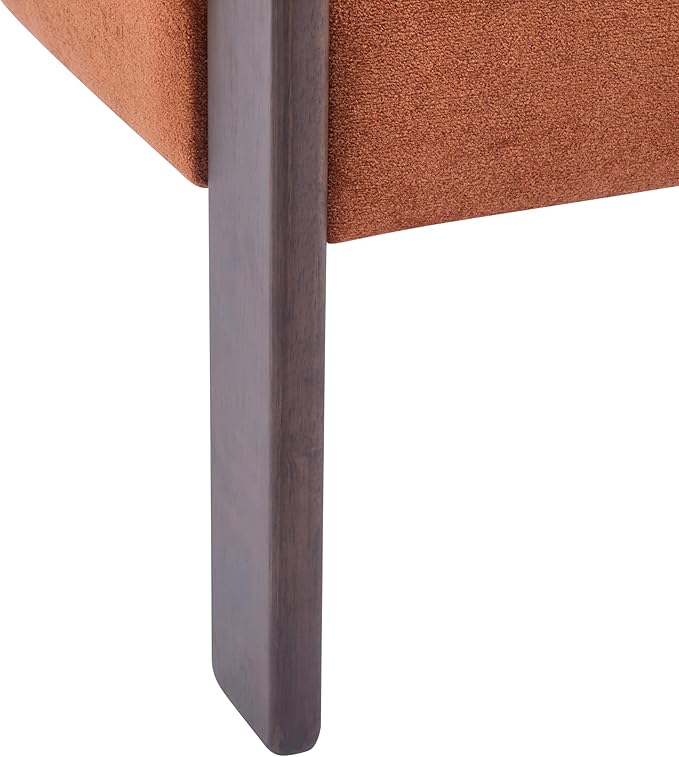 Christopher Knight Home Nettie Modern Accent Chair for Living Room Velvet Fabric Single Lounge Sofa Chair with Wooden Frame Comfy Reading Chair for Bedroom Lounge Armchair with CushionBurnt Orange