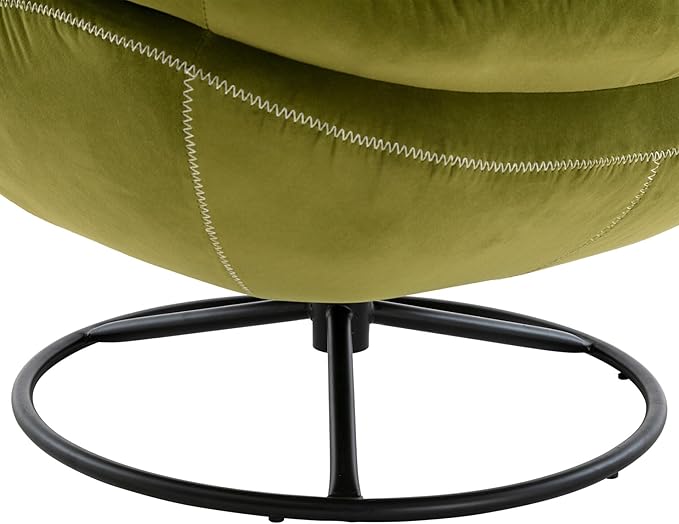 JINS&ampVICO Swivel Accent Chair Armchair with OttomanVelvet Lounge ChairComfy Living Room ChairLazy Sofa for BedroomApartmentReading RoomGreen