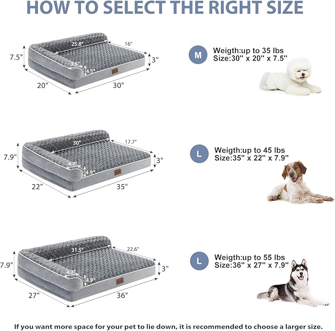 BFPETHOME Orthopedic Dog Bed for Large Dogs-Big Waterproof Sofa Dog Bed with Removable Washable Cover Washable Pet Bed with Waterproof Lining and Nonskid BottomPet Bed for Large Dogs (Pack of 2)